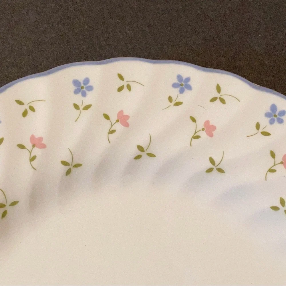 JOHNSON BROTHERS MELODY WHITE FLORAL CHINA PLATTER 12” HOME DINING SERVEWARE